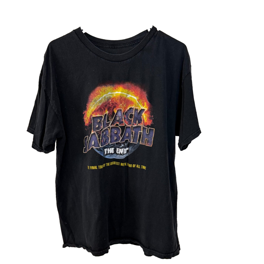 Black Sabbath The End Tour 2016 Shirt Double Sided Black Tee Size Large